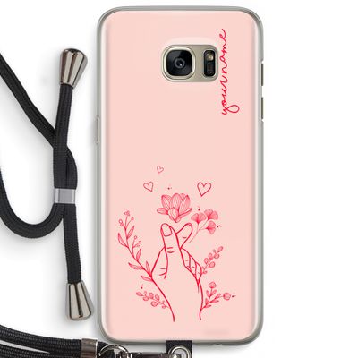 Giving Flowers: Samsung Galaxy S7 Edge Transparant Hoesje met koord