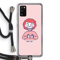Hartje: Samsung Galaxy A41 Transparant Hoesje met koord