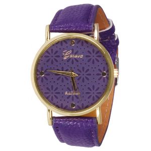 Geneva Platinum Fashion horloge Floral Purple