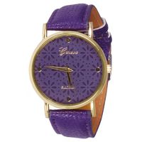 Geneva Platinum Fashion horloge Floral Purple - thumbnail