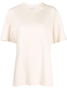 JW Anderson logo-embroidered cotton T-shirt - Tons neutres