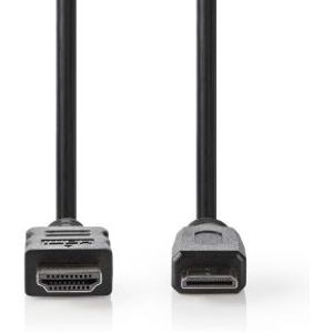 High Speed HDMI-Kabel met Ethernet | HDMI-Connector - HDMI-miniconnector | 2,0 m | Zwart