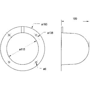 Visaton ABDECKH. AK 10.13 Luidsprekerafdekking (Ø) 100 mm