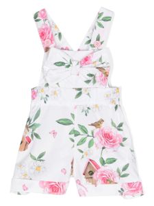 Monnalisa short en coton à fleurs - Blanc