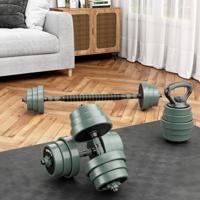 4 in 1 Halterset 20 kg Verstelbaar Halterset Inclusief Dumbbells & Langhantel & Kettlebells