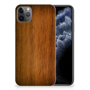 Apple iPhone 11 Pro Max Bumper Hoesje Donker Hout