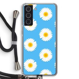 Margrietjes: Samsung Galaxy S21 FE Transparant Hoesje met koord