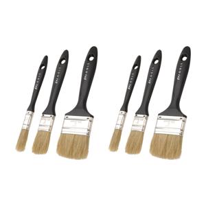 FX Tools Verfkwasten set 6x stuks - plat met echt haar - breedtes 12/25/50 mm - schilderen