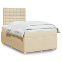 Boxspring met matras stof crèmekleurig 120x200 cm