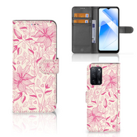 OPPO A16/A16s/A54s Hoesje Pink Flowers - thumbnail