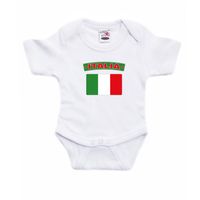 Italia / Italie landen rompertje met vlag wit voor babys 92 (18-24 maanden)  -