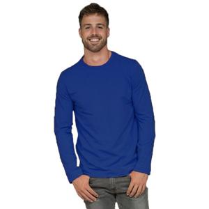 Lange mouwen/longsleeve stretch t-shirt - blauw - heren - Herenkleding