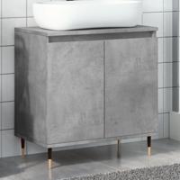 Badkamerkast 58x33x60 cm bewerkt hout betongrijs
