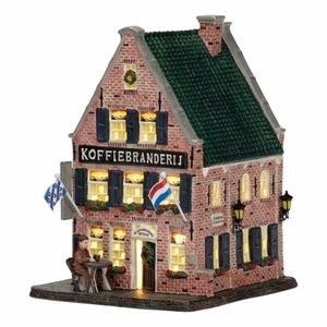 Dickensville kerstdorp huisje - koffiebranderij - Dokkum - 14,5 x 15,8 x 20,8 cm