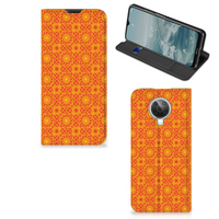 Nokia G10 | G20 Hoesje met Magneet Batik Oranje - thumbnail