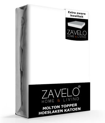 Zavelo Molton Topper Hoeslaken (100% Katoen)-Lits-jumeaux (160x220 cm)