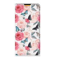 Samsung Galaxy M52 Smart Cover Butterfly Roses - thumbnail