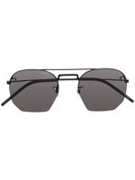 Saint Laurent Eyewear lunettes de soleil à monture aviateur - Noir