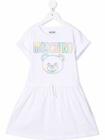 Moschino Kids robe à logo brodé - Blanc - thumbnail