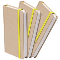 Set van 6x stuks luxe schriftjes/notitieboekjes geel met elastiek A5 formaat