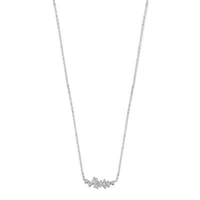 Gerhodineerd 925 Zilveren Collier met Zirkonia - 1.3mm Schakelbreedte | Elegant en Sprankelend Design