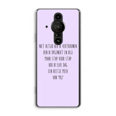 Zelfvertrouwen: Sony Xperia Pro-I Transparant Hoesje
