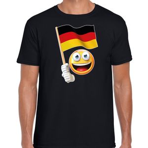 Duitsland supporter / fan emoticon t-shirt zwart voor heren