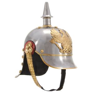 VidaXL Pickelhaube germaans replica larp staal zilverkleurig