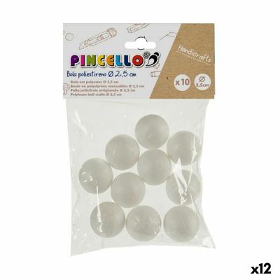 Materiaal voor handarbeid Ballen polyestyreen Ø 2,5 cm Wit 12 Stuks
