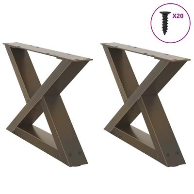 Salontafelpoten 2 st 60x(30-31,3) cm staal naturel