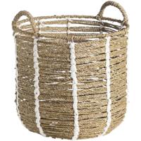 Leen Bakker - Mand Indy - Off-white - 36xØ39 Cm - Zeegras - Crème