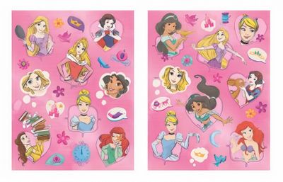 W&O stickervel prinses junior 21 x 30 cm papier roze 2 stuks
