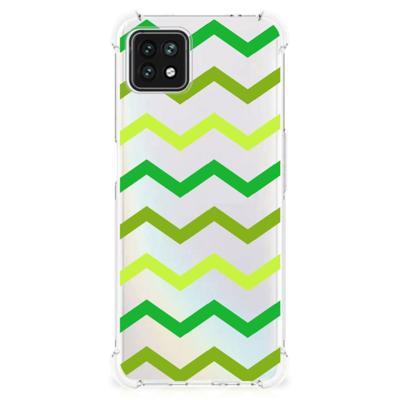 OPPO A53 5G | A73 5G Doorzichtige Silicone Hoesje Zigzag Groen OPPO A53 5G | A73 5G Doorzichtige Silicone Hoesje Zigzag Groen