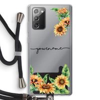 Zonnebloemen: Samsung Galaxy Note 20 / Note 20 5G Transparant Hoesje met koord
