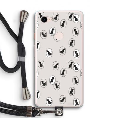 Miauw: Pixel 3 XL Transparant Hoesje met koord