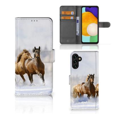 Samsung Galaxy A04s | Samsung Galaxy A13 5G | Telefoonhoesje | Met pasjeshouder | Paarden
