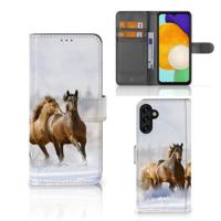 Samsung Galaxy A04s | Samsung Galaxy A13 5G | Telefoonhoesje | Met pasjeshouder | Paarden