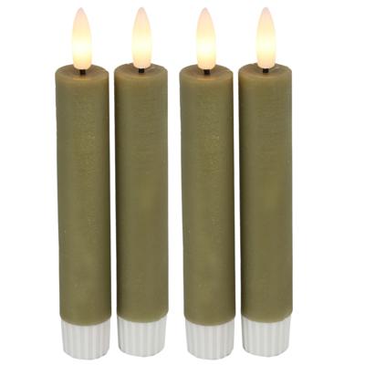 Countryfield Led dinerkaarsen - 4x st- beige -H15cm - met afstandsbediening - kaarsen