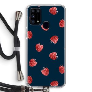 Framboosjes: Samsung Galaxy M31 Transparant Hoesje met koord