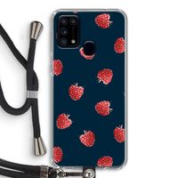 Framboosjes: Samsung Galaxy M31 Transparant Hoesje met koord