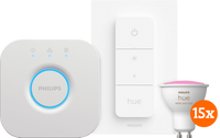Philips Hue White and Color Starter Pack GU10 met 15 lampen, dimmer + Bridge - thumbnail