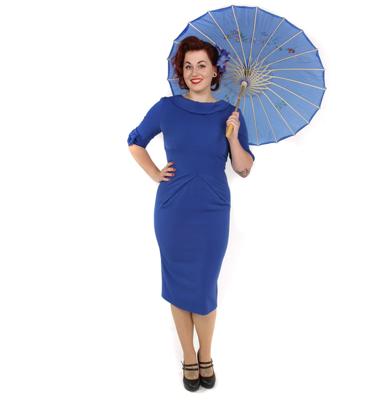 Hollywood Dress 3/4 Sleeve, Royal Blue-38 (NL)/ 12 (UK)