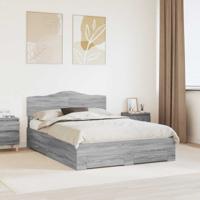 Bedframe met hoofdeinde Grijs Sonoma 140 x 190 cm Bewerkt hout