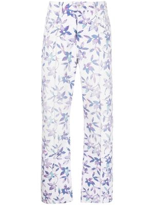 ISABEL MARANT pantalon droit à fleurs - Blanc