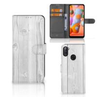 Samsung Galaxy M11 | A11 | Book Style Case | White Wood