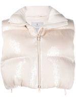 Brunello Cucinelli gilet matelassé à sequins - Blanc