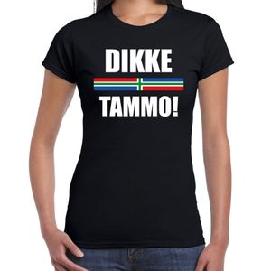 Gronings dialect shirt Dikke tammo met Groningense vlag zwart voor dames 2XL  -