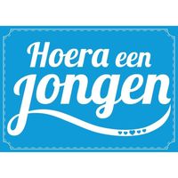 Hoera een jongen ansichtkaart/wenskaart geboren/kraamcadeau