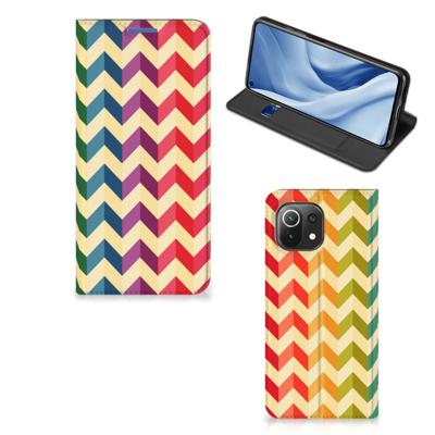 Xiaomi 11 Lite NE 5G | Mi 11 Lite | Hoesje met Magneet | Zigzag Multi Color Xiaomi 11 Lite NE 5G | Mi 11 Lite | Hoesje met Magneet | Zigzag Multi Color