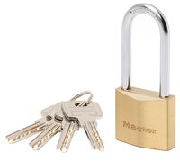 Masterlock 40mm thick solid brass body - 51mm hardened steel long shackle, 6mm di - 2940EURDLH